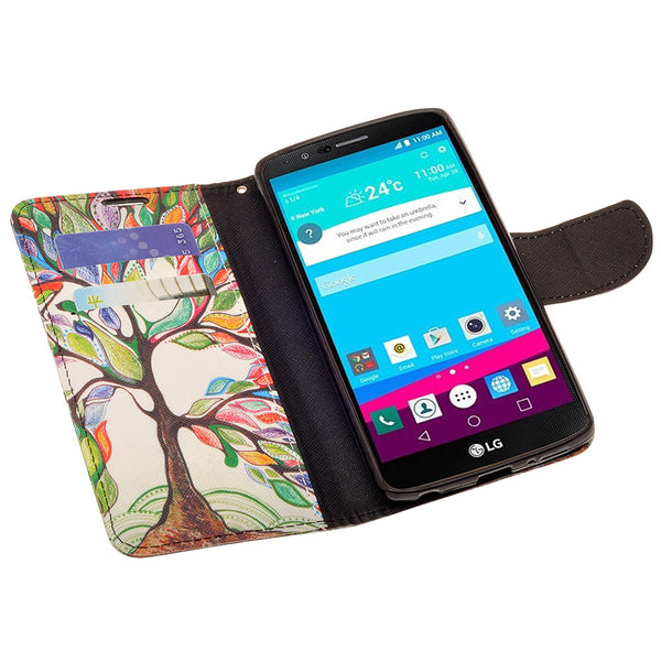 LG V10 leather wallet case - colorful tree - www.coverlabusa.com