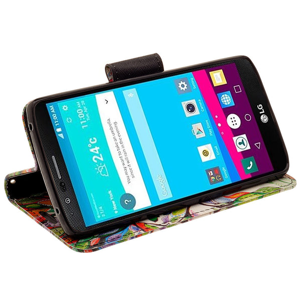 LG V10 leather wallet case - colorful tree - www.coverlabusa.com