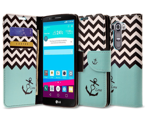 LG V10 leather wallet case - teal anchor - www.coverlabusa.com