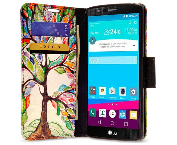 LG V10 leather wallet case - colorful tree - www.coverlabusa.com