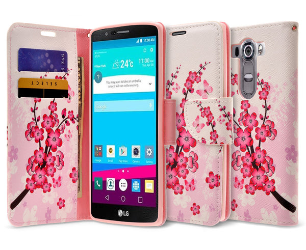 LG V10 leather wallet case - cherry blossom - www.coverlabusa.com