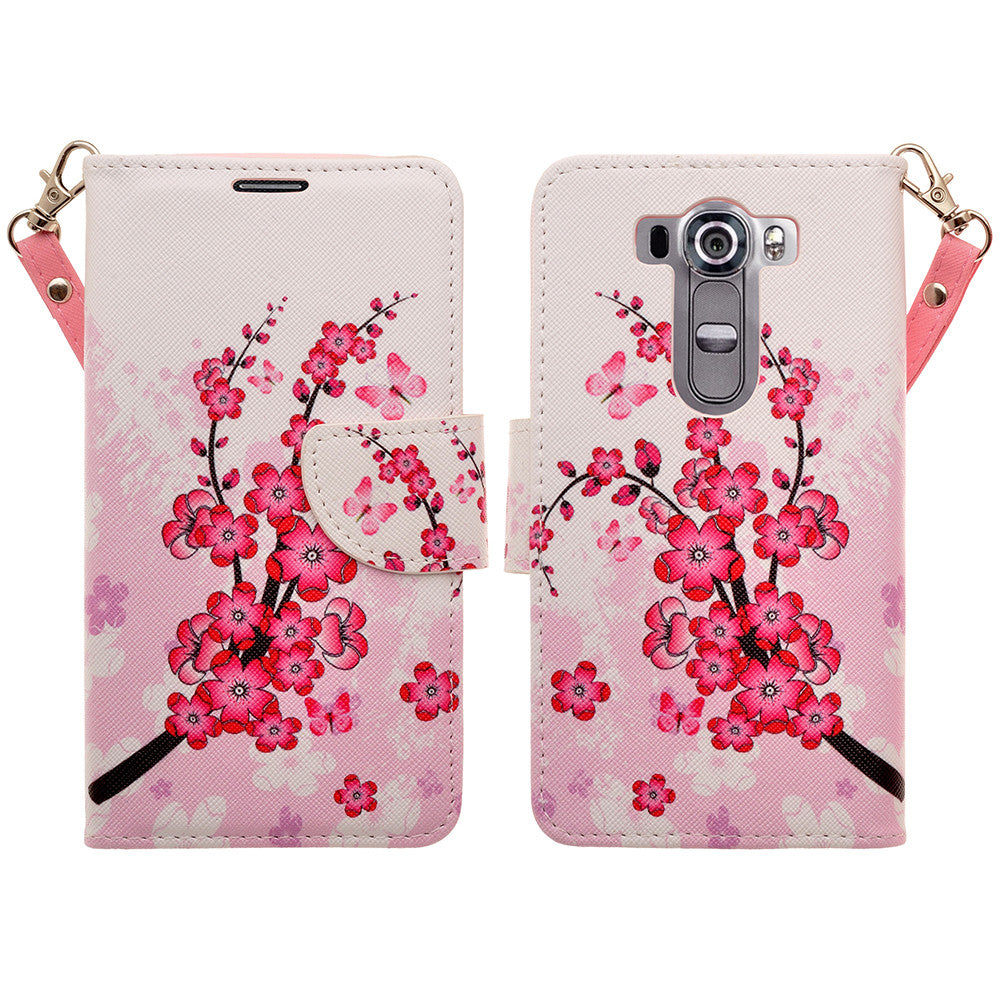 LG V10 leather wallet case - cherry blossom - www.coverlabusa.com