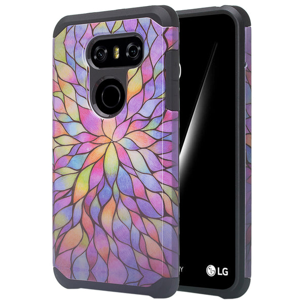 lg v30 hybrid case - rainbow flower - www.coverlabusa.com