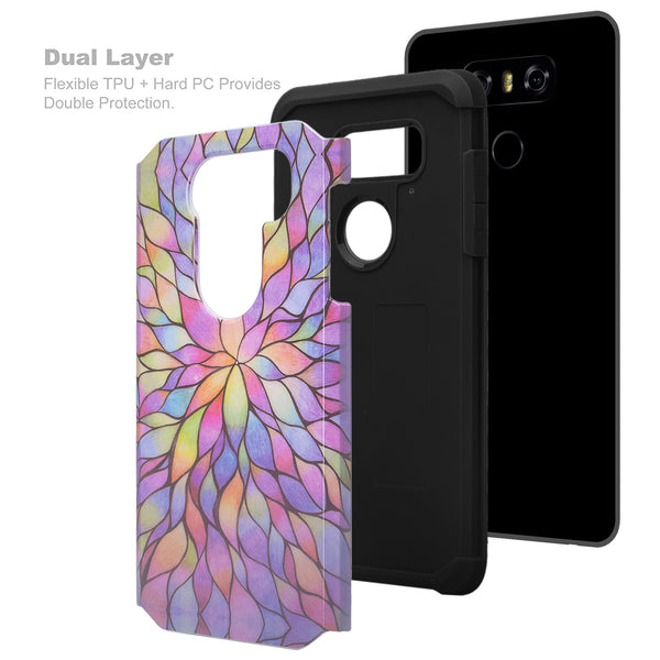 lg v30 hybrid case - rainbow flower - www.coverlabusa.com