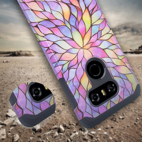 lg v30 hybrid case - rainbow flower - www.coverlabusa.com