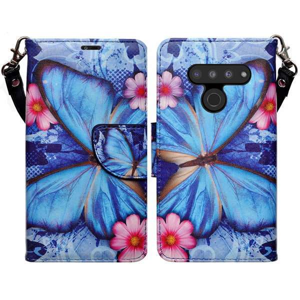 LG G8 ThinQ Wallet Case - blue butterfly - www.coverlabusa.com