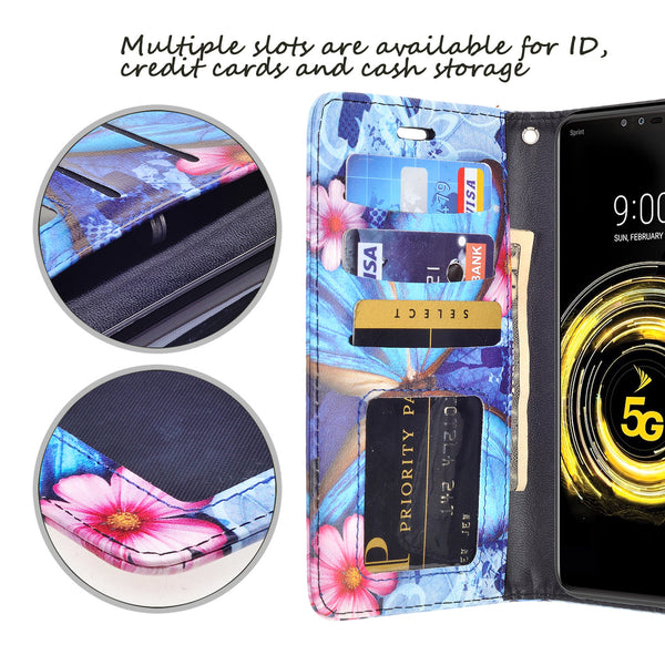 LG G8 ThinQ Wallet Case - blue butterfly - www.coverlabusa.com
