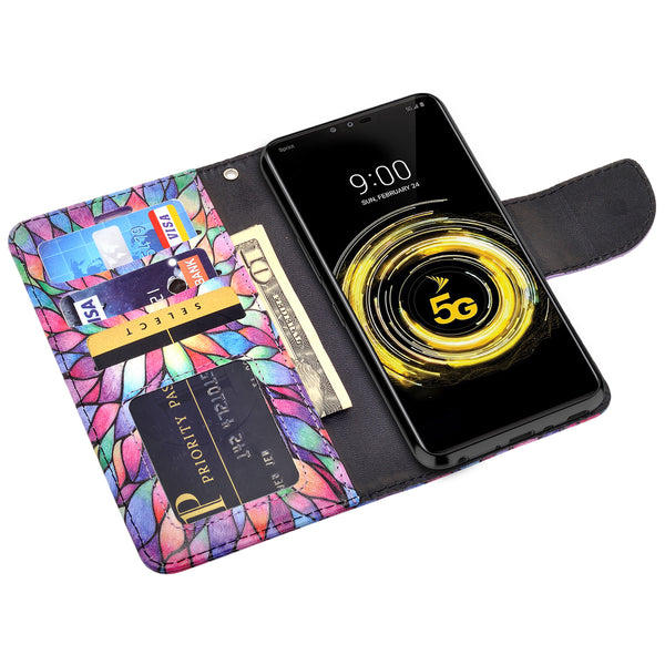 LG G8 ThinQ Wallet Case - rainbow flower - www.coverlabusa.com