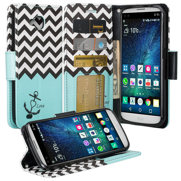 LG V9 Wallet Case - teal anchor - www.coverlabusa.com