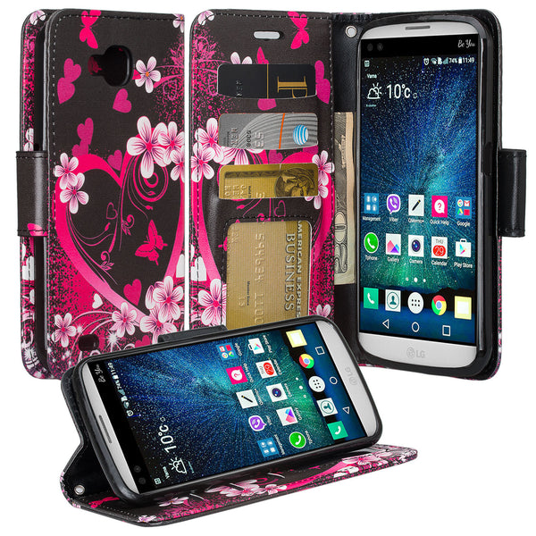 LG V9 Wallet Case - heart butterflies- www.coverlabusa.com