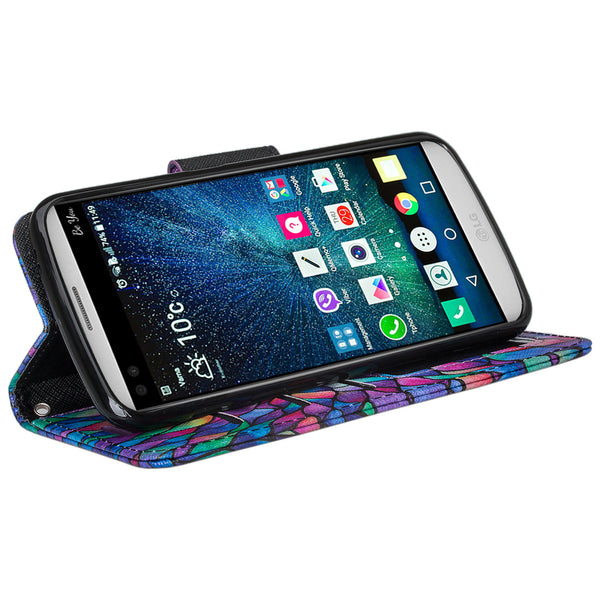 LG V9 Wallet Case - rainbow flower - www.coverlabusa.com