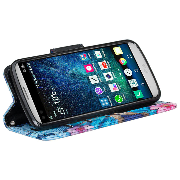 LG V9 Wallet Case - blue butterfly- www.coverlabusa.com