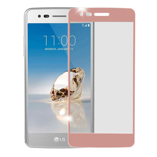 lg aristo screen protector, lg aristo full temper glass - rose gold - www.coverlabusa.com