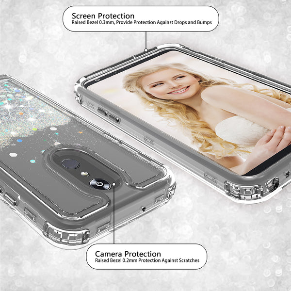 hard clear glitter phone case for apple lg stylo 5 - clear - www.coverlabusa.com 