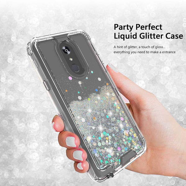 hard clear glitter phone case for apple lg stylo 5 - clear - www.coverlabusa.com 