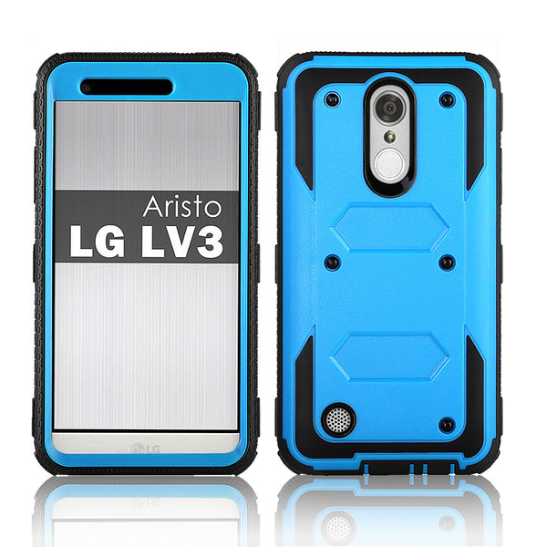 LG ARISTO holster case with screen protector - blue - www.coverlabusa.com