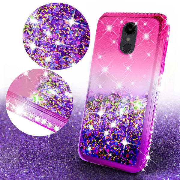 glitter phone case for lg aristo 4 plus - hot pink/purple gradient - www.coverlabusa.com
