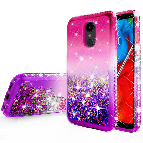 glitter phone case for lg aristo 4 plus - hot pink/purple gradient - www.coverlabusa.com