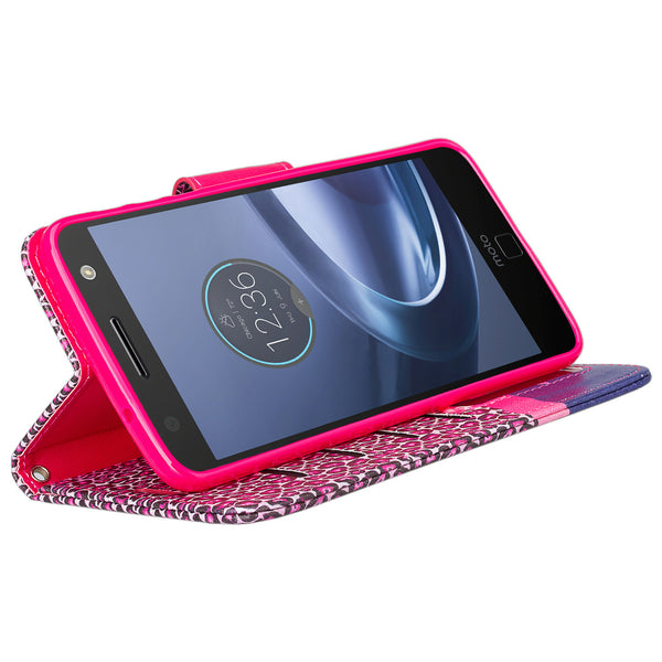 Moto Z Droid Wallet Case Cheetah Prints, www.coverlabusa.com