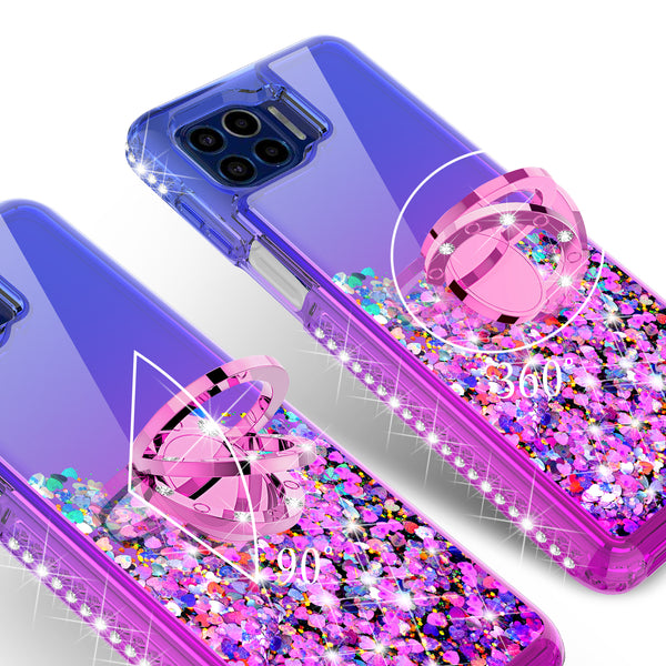 glitter phone case for motorola one 5g - blue/purple gradient - www.coverlabusa.com