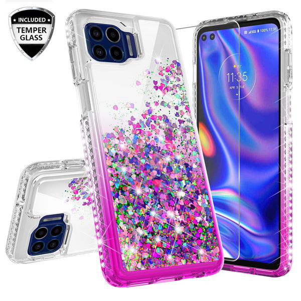 clear liquid phone case for motorola one 5g - purple - www.coverlabusa.com