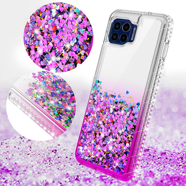 clear liquid phone case for motorola one 5g - purple - www.coverlabusa.com