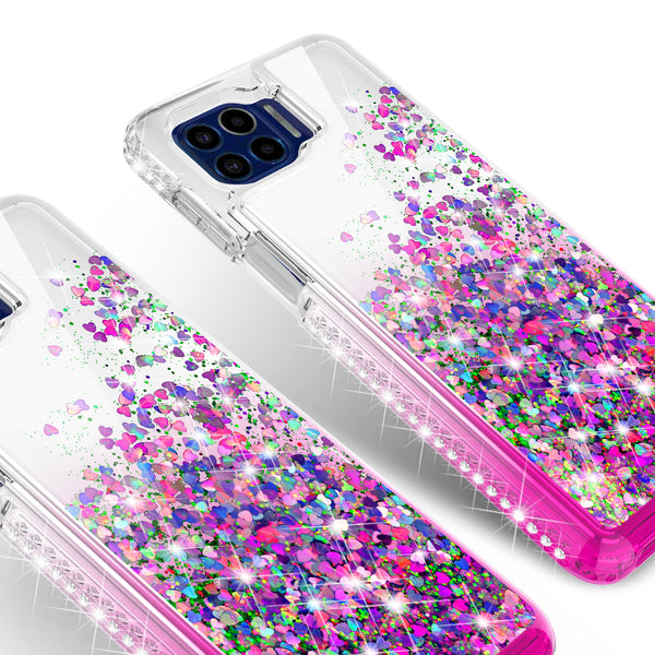 clear liquid phone case for motorola one 5g - purple - www.coverlabusa.com