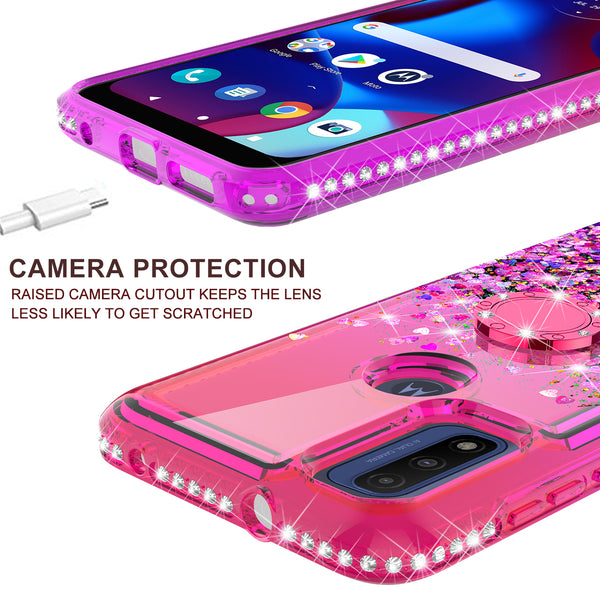 glitter phone case for motorola moto g pure - hot pink/purple gradient - www.coverlabusa.com