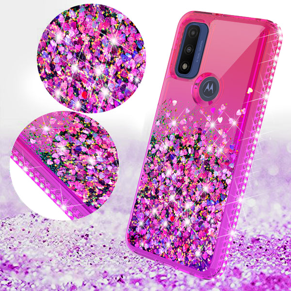 glitter phone case for motorola moto g pure - hot pink/purple gradient - www.coverlabusa.com