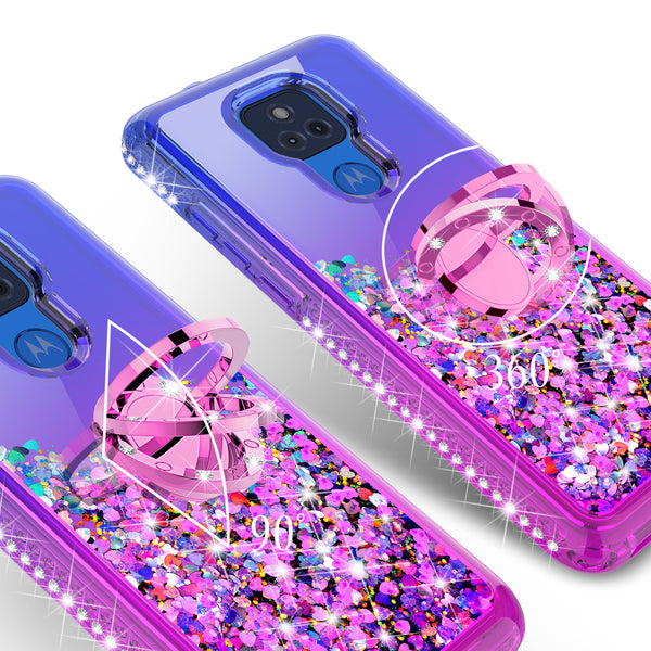 glitter phone case for motorola moto g play 2021 - blue/purple gradient - www.coverlabusa.com
