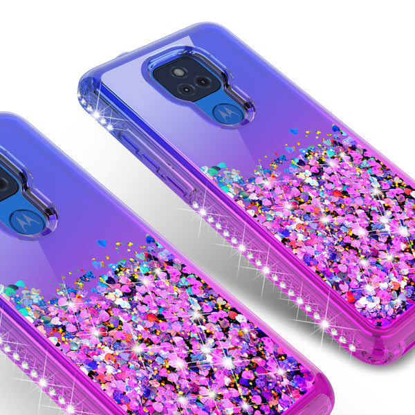 glitter phone case for motorola moto g play 2021 - blue/purple gradient - www.coverlabusa.com