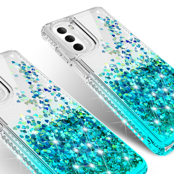 clear liquid phone case for motorola moto g stylus 5g 2022 - teal - www.coverlabusa.com