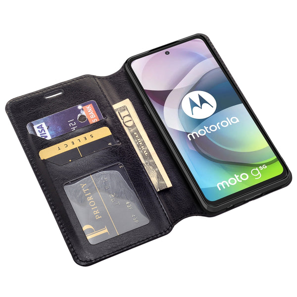 motorola one 5g ace wallet case - black - www.coverlabusa.com