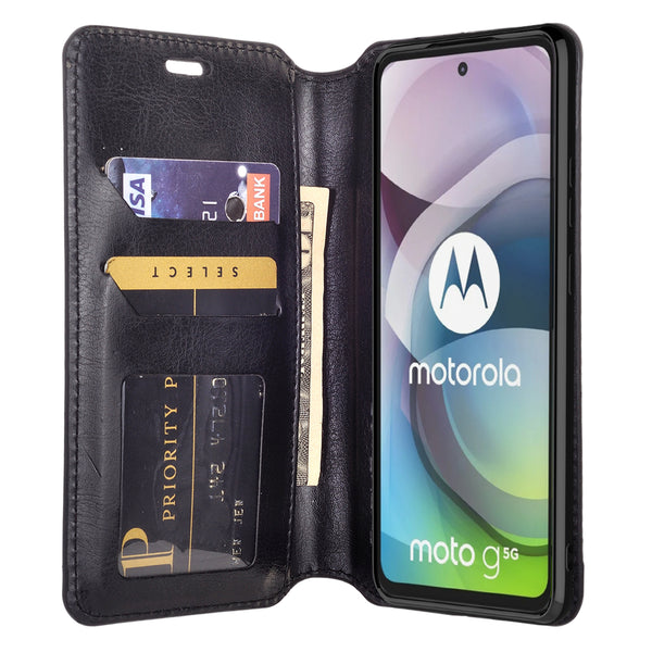 motorola one 5g ace wallet case - black - www.coverlabusa.com