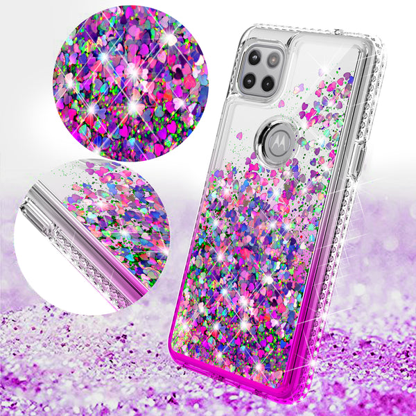 clear liquid phone case for motorola one 5g ace - purple - www.coverlabusa.com