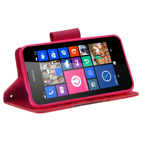 Nokia Lumia 635 Wallet Case - red hearts - www.coverlabusa.com