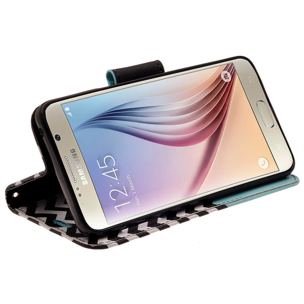 amsung galaxy note5 leather wallet case - teal anchor - www.coverlabusa.com