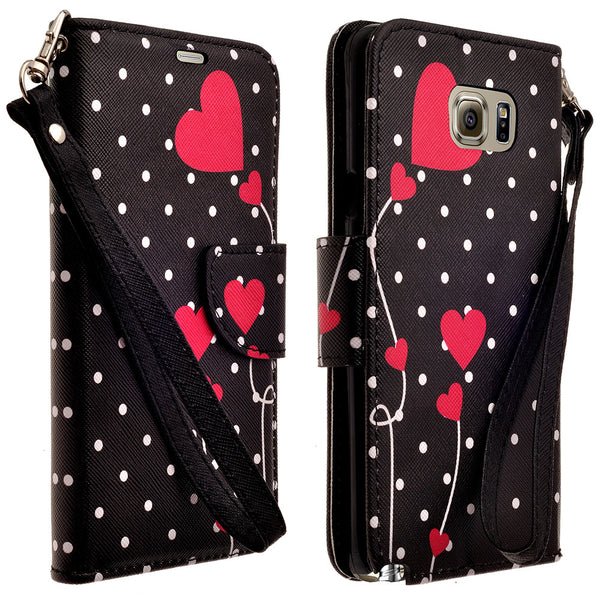 amsung galaxy note5 leather wallet case - polka dot - www.coverlabusa.com