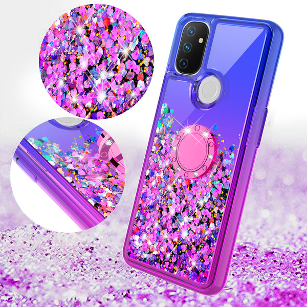 glitter phone case for oneplus nord n10 5g - blue/purple gradient - www.coverlabusa.com
