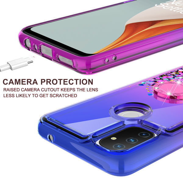 glitter phone case for oneplus nord n10 5g - blue/purple gradient - www.coverlabusa.com