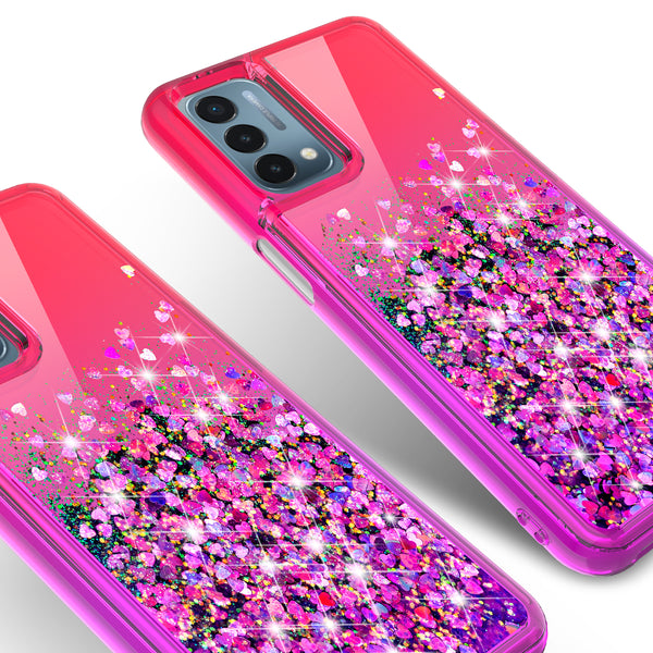 glitter phone case for oneplus nord n200 5g - hot pink/purple gradient - www.coverlabusa.com