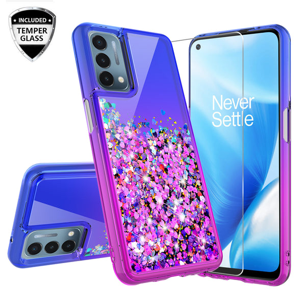 glitter phone case for oneplus nord n200 5g - blue/purple gradient - www.coverlabusa.com