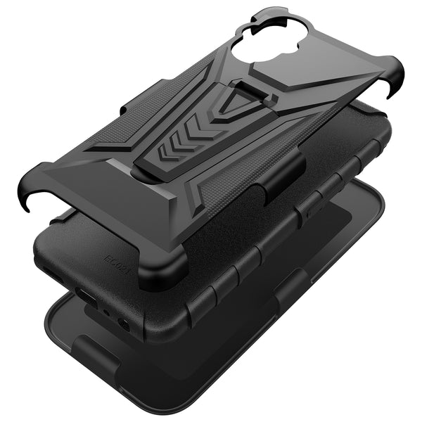 holster kickstand hyhrid phone case for oneplus nord n20 5g - black - www.coverlabusa.com