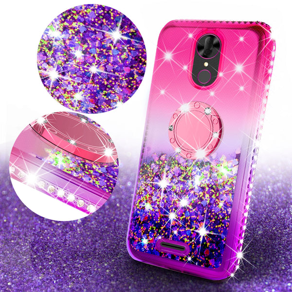 glitter ring phone case for coolpad revvl plus - hot pink gradient - www.coverlabusa.com 