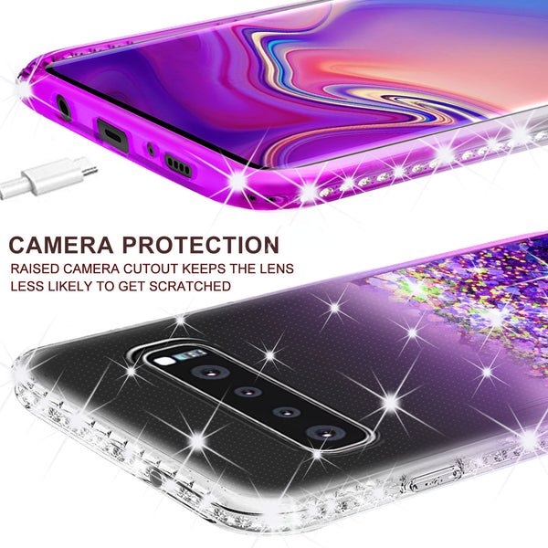 clear liquid phone case for samsung galaxy s10e - purple - www.coverlabusa.com 