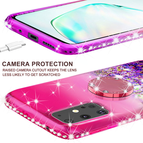 glitter phone case for samsung galaxy s20 plus - hot pink/purple gradient - www.coverlabusa.com