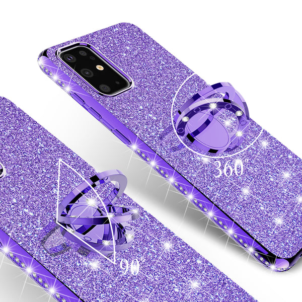 samsung galaxy s20 fan edition glitter bling fashion case - purple - www.coverlabusa.com