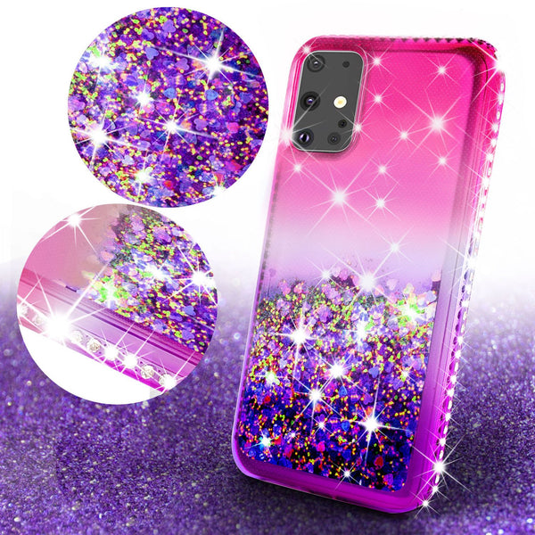 glitter phone case for samsung galaxy s20 plus - hot pink/purple gradient - www.coverlabusa.com