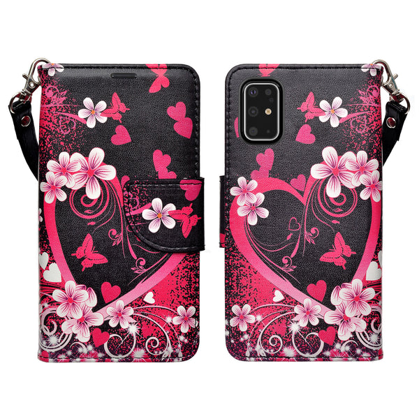 samsung galaxy s20 wallet case - heart butterflies - www.coverlabusa.com