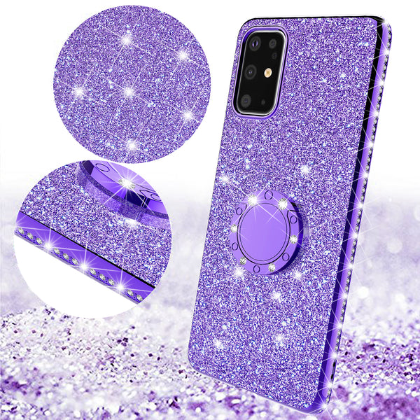 samsung galaxy s20 fan edition glitter bling fashion case - purple - www.coverlabusa.com